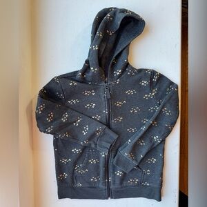 Cat & Jack Gold Hearts Girls Zip Up Hoodie Size M (7/8)